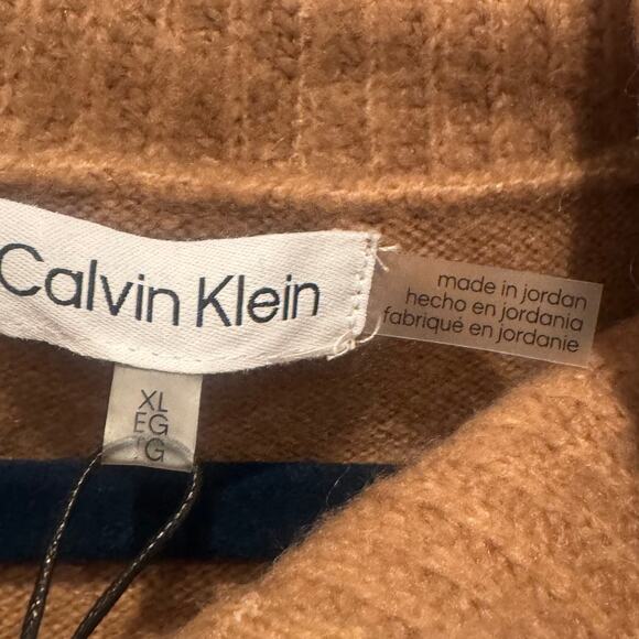 Calvin Klein Women's ​Quarter-Zip Ribbed Collar Sweater Hazelnut Size XL NWT - Picture 9 of 12